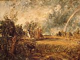John Constable Canvas Paintings - Cottage,Rainbow,Mill